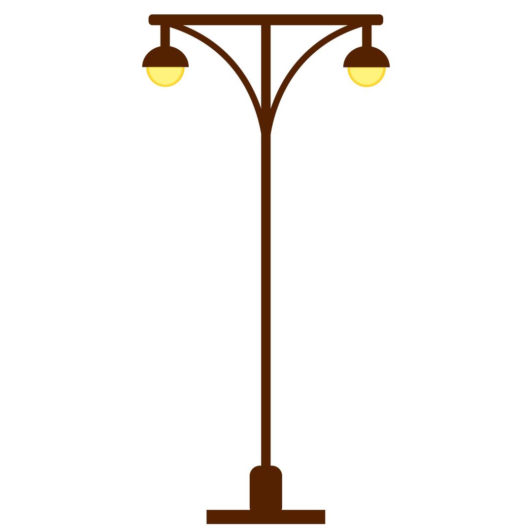 Street Lamp Post- Light Post, two lights.  png transparent