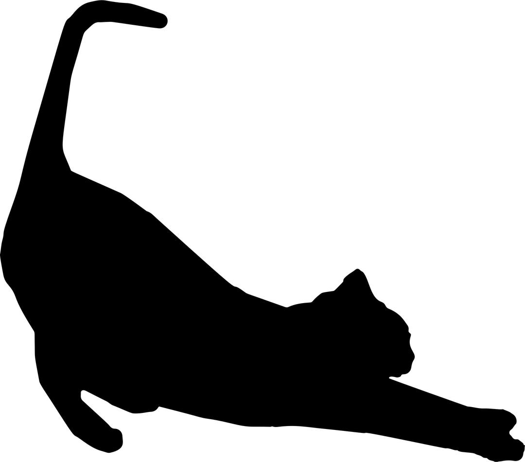 Stretching Cat Silhouette png transparent