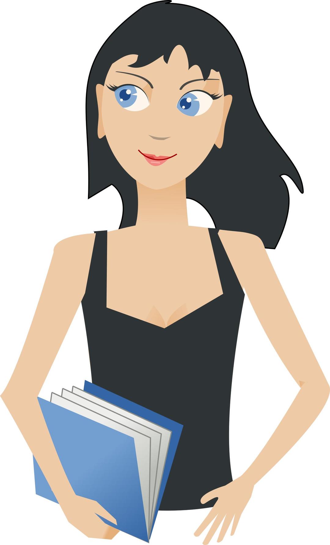 student - girl with book png transparent