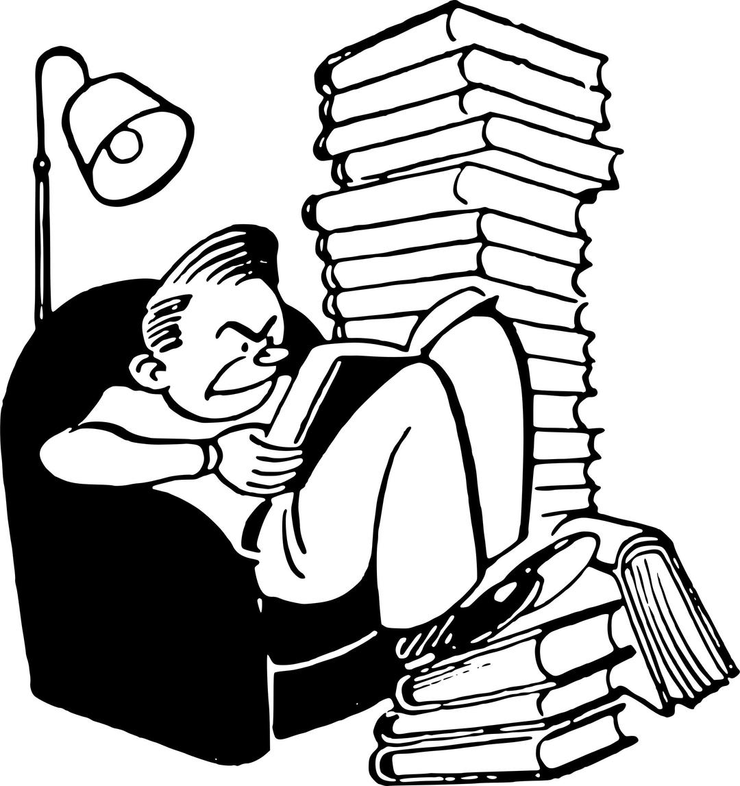 Student with books png transparent