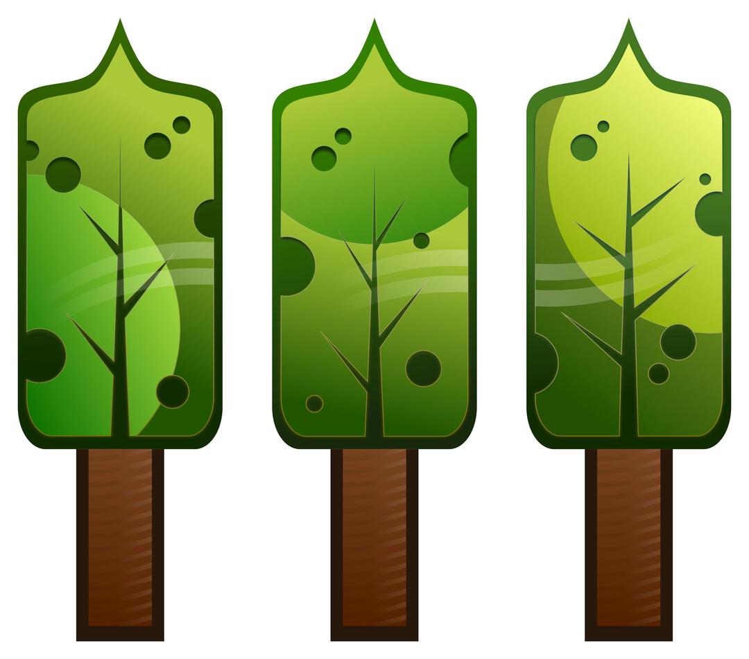 Stylised Abstract Trees png transparent