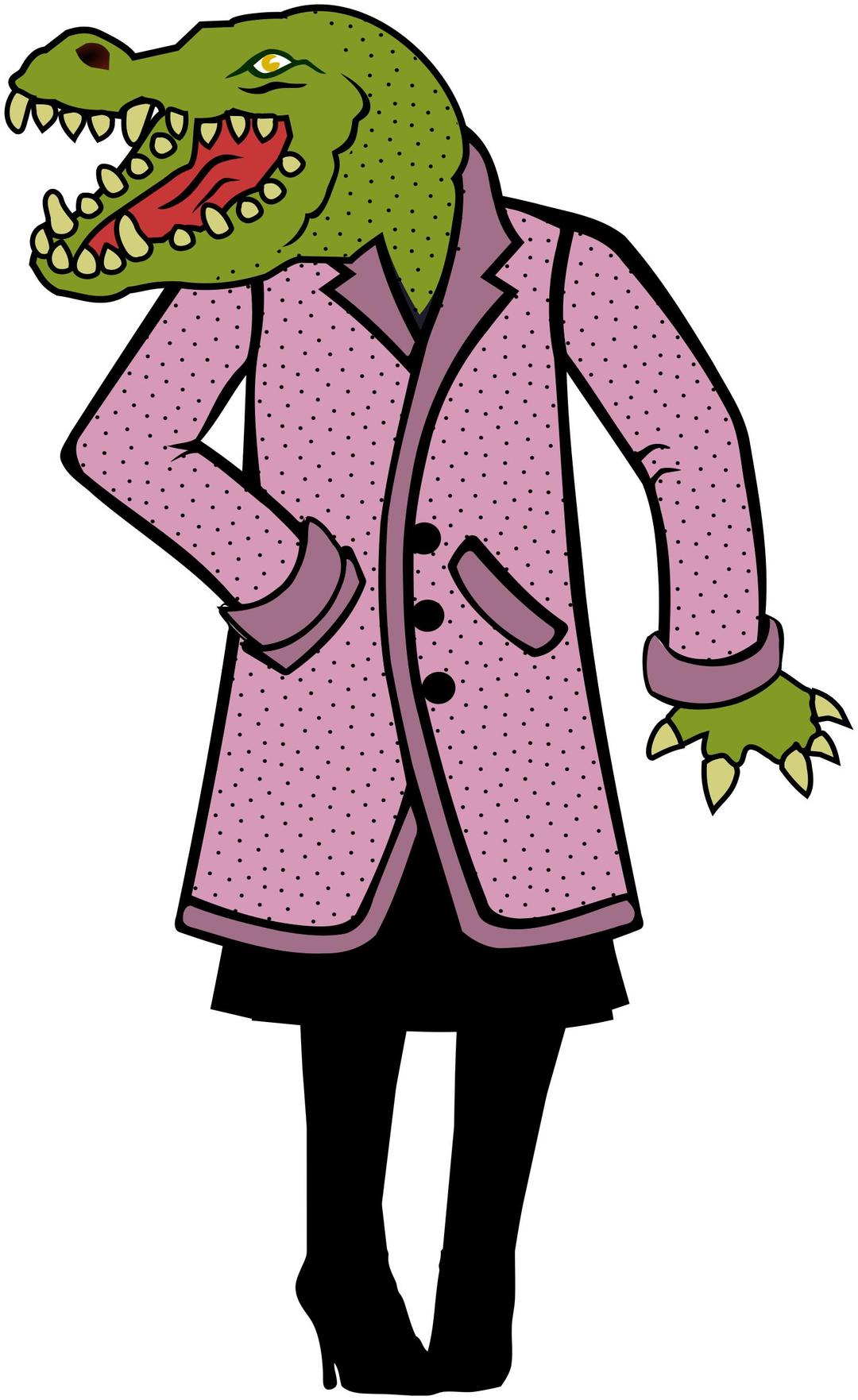 Stylish lizard person png transparent