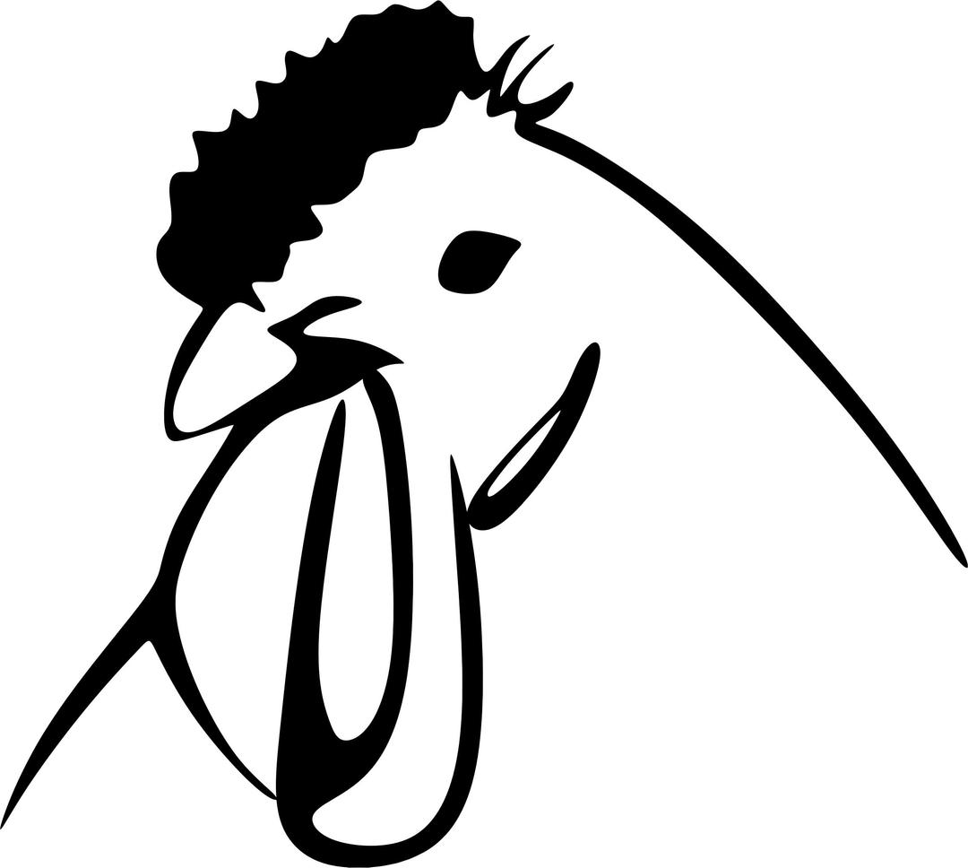 Stylized Chicken Line Art png transparent