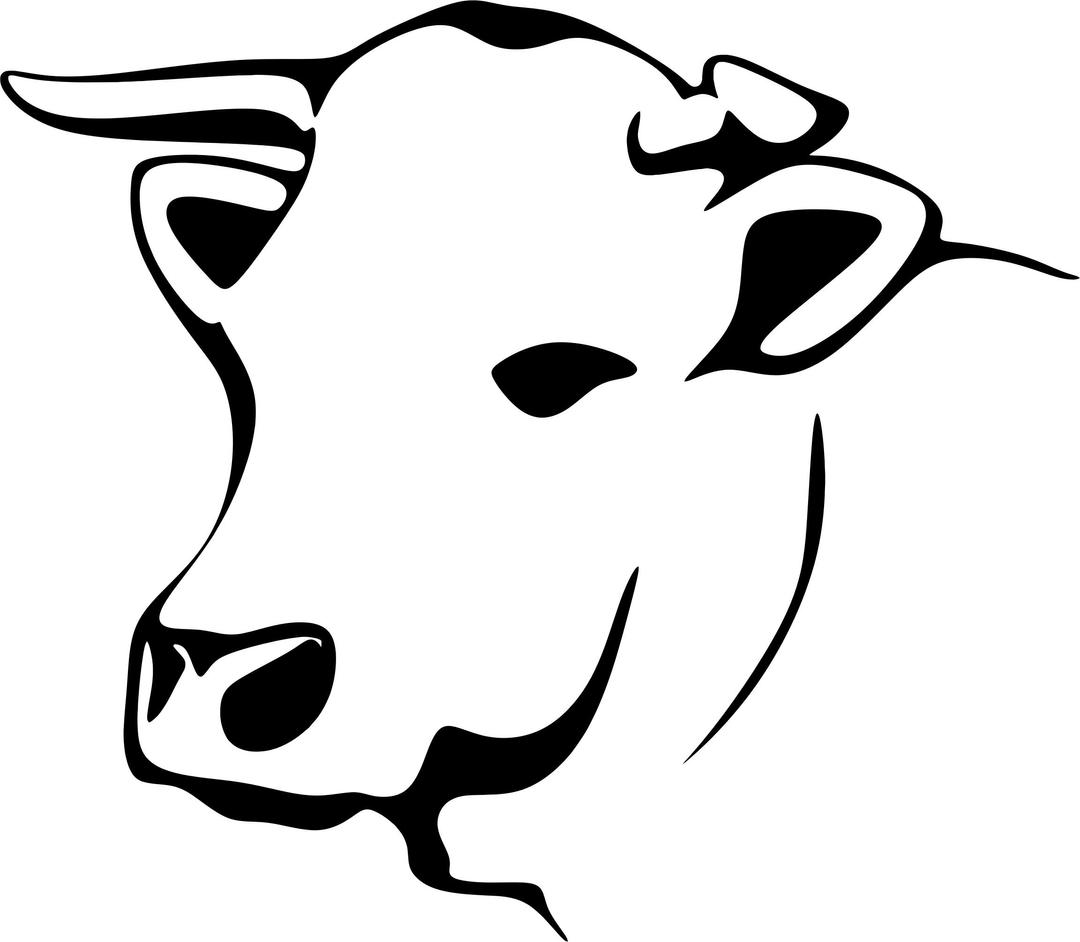 Stylized Cow Line Art png transparent