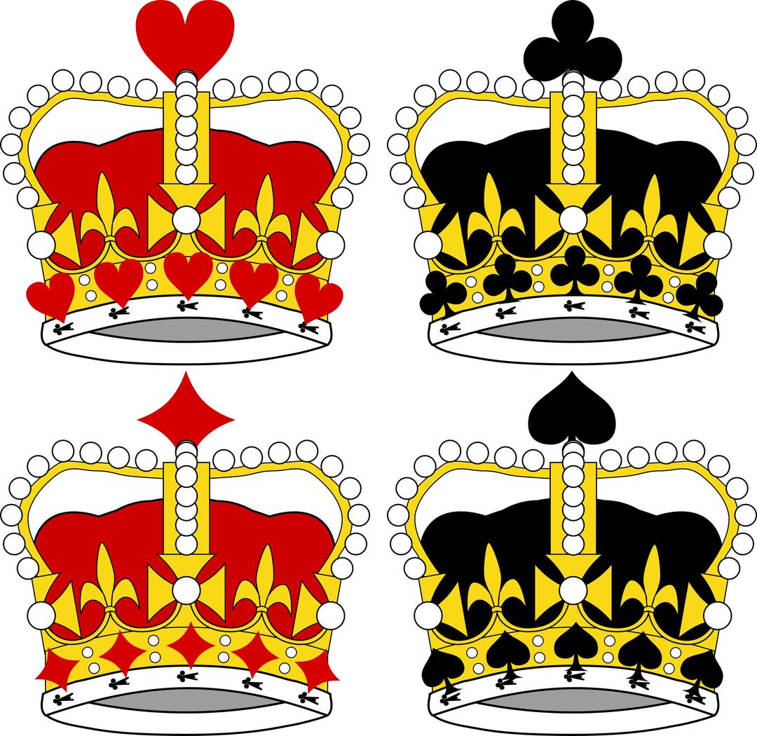 Stylized Crowns for Card Faces png transparent