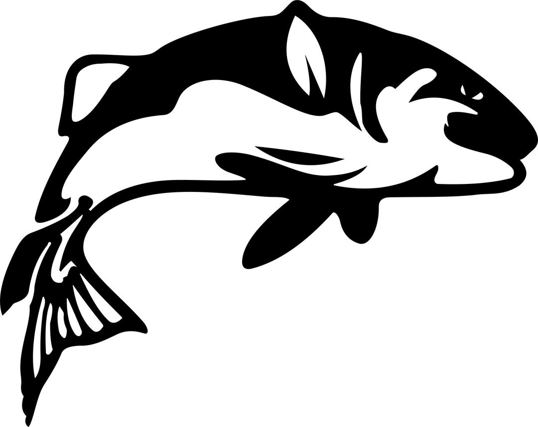 Stylized Fish Silhouette Rotated png transparent