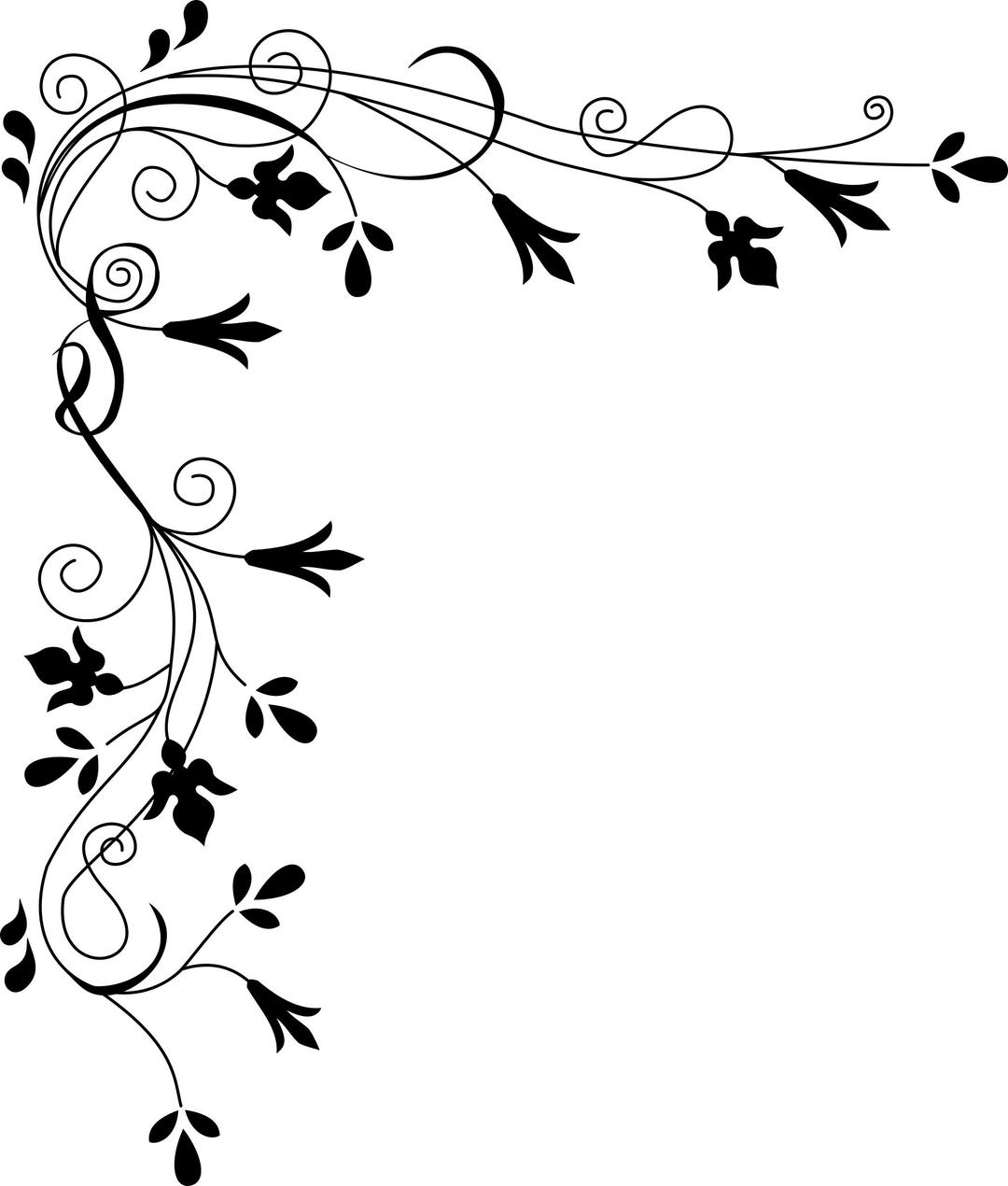 Stylized Flowers (Border) png transparent