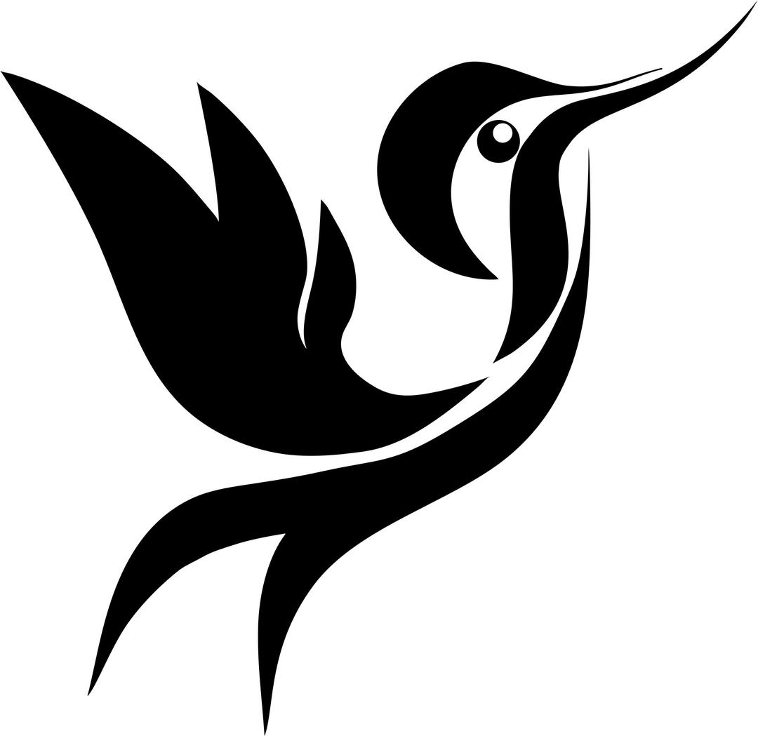 Stylized Hummingbird Silhouette 2 png transparent