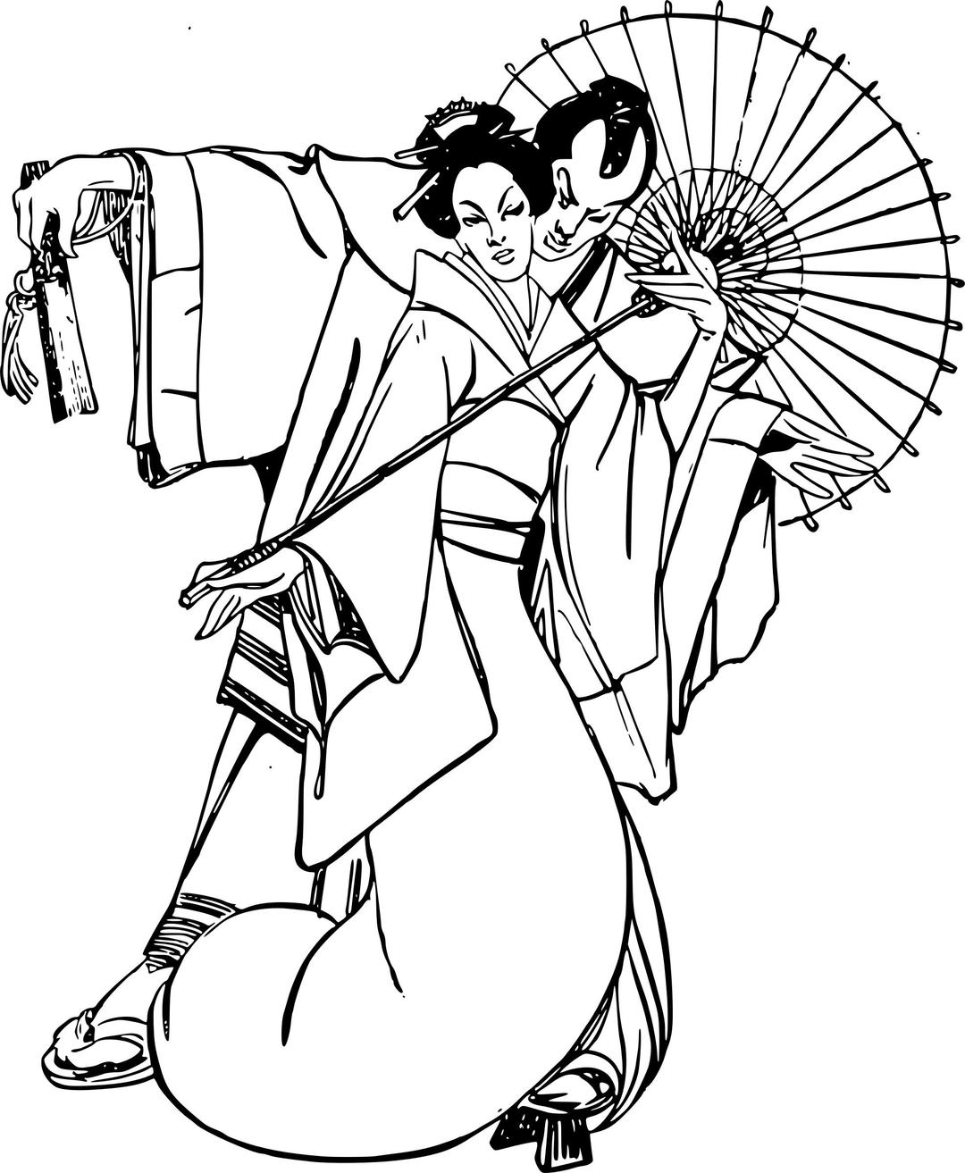 Stylized Japanese Couple png transparent