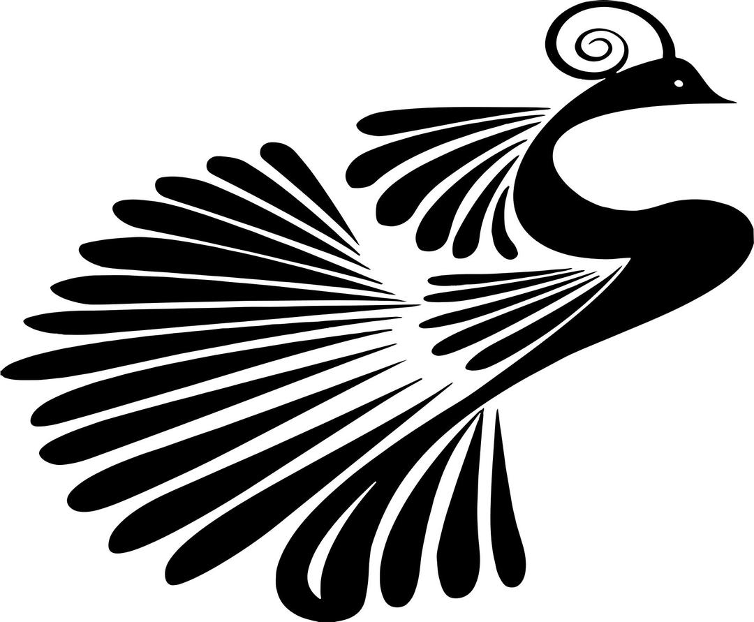 Stylized Peacock Silhouette png transparent