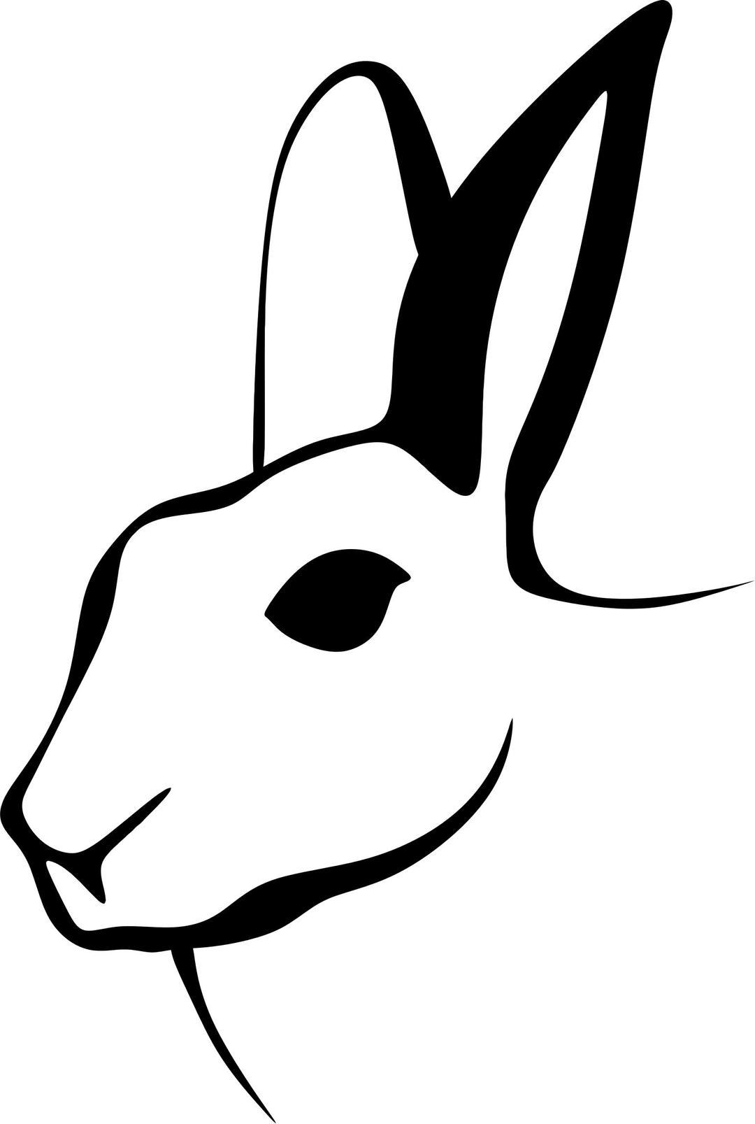 Stylized Rabbit Line Art png transparent