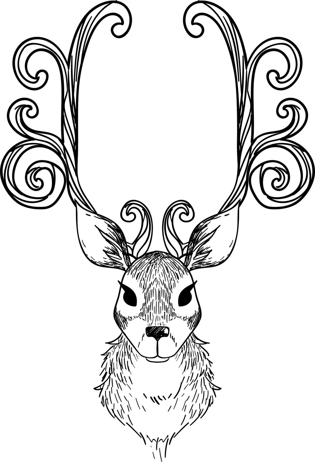 Stylized Reindeer Head Line Art png transparent