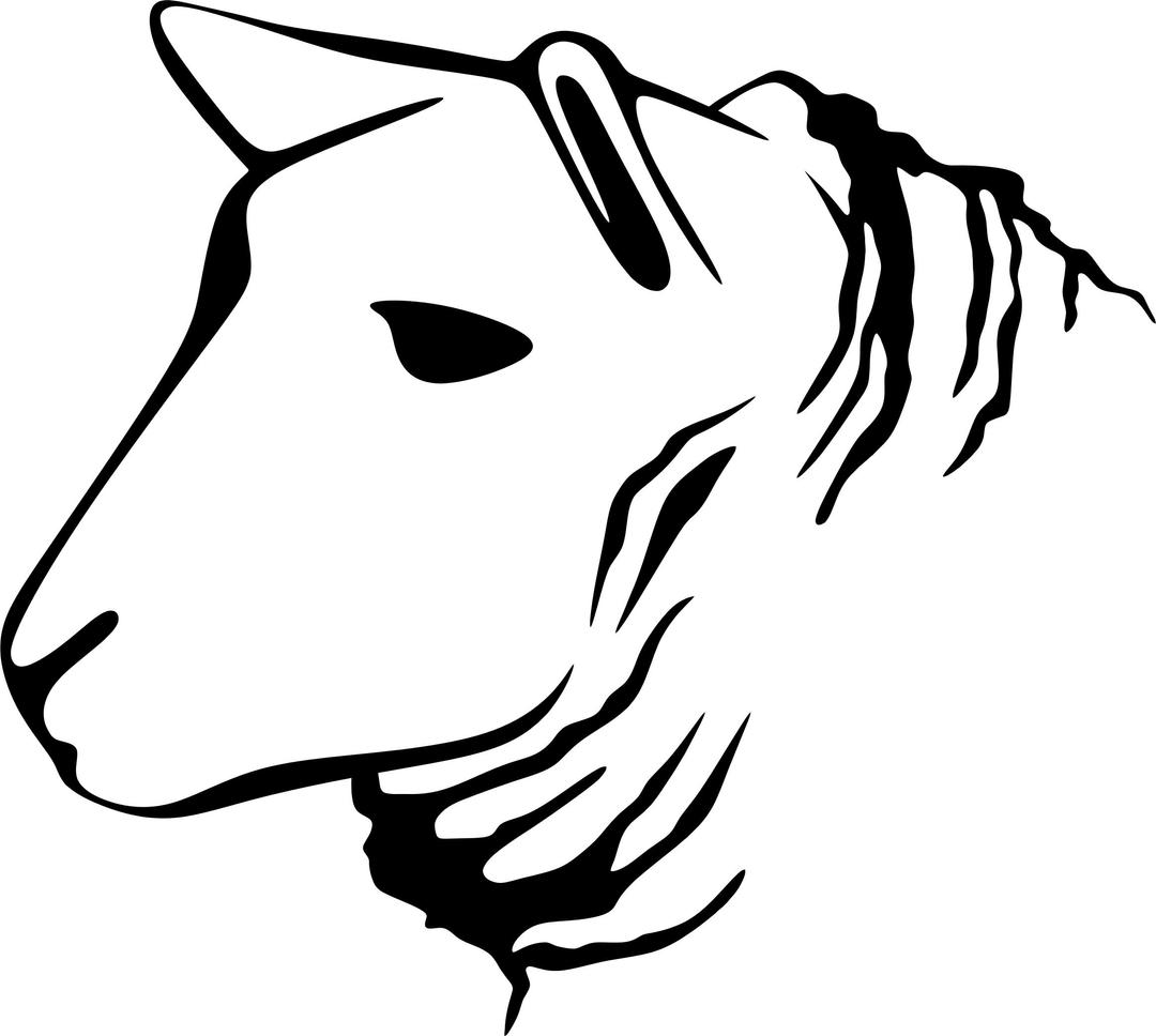 Stylized Sheep Line Art png transparent