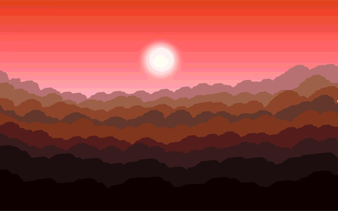 Stylized Sunset Illustration png transparent