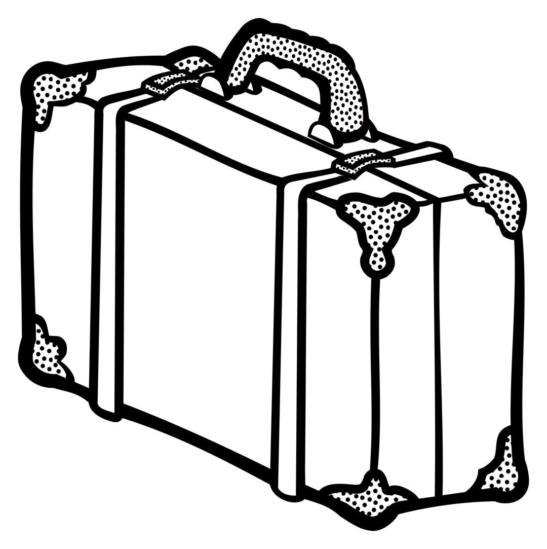 suitcase - lineart png transparent