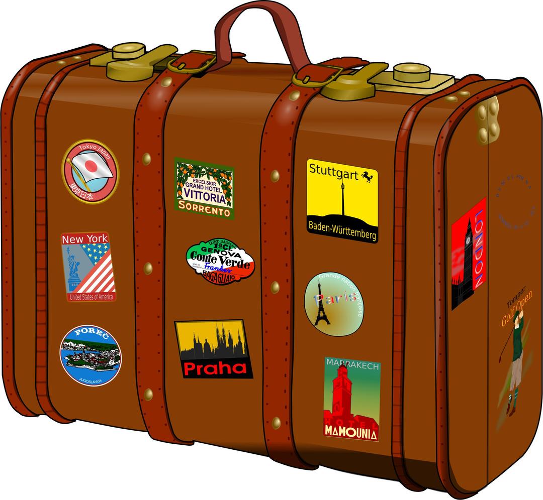 Suitcase With Stickers - No Trademarks (Remix) png transparent