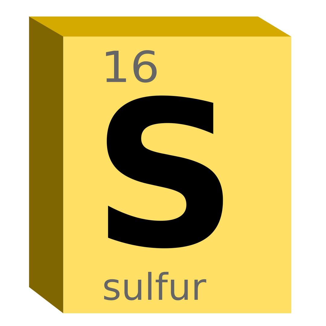 Sulfur (S) Block- Chemistry png transparent