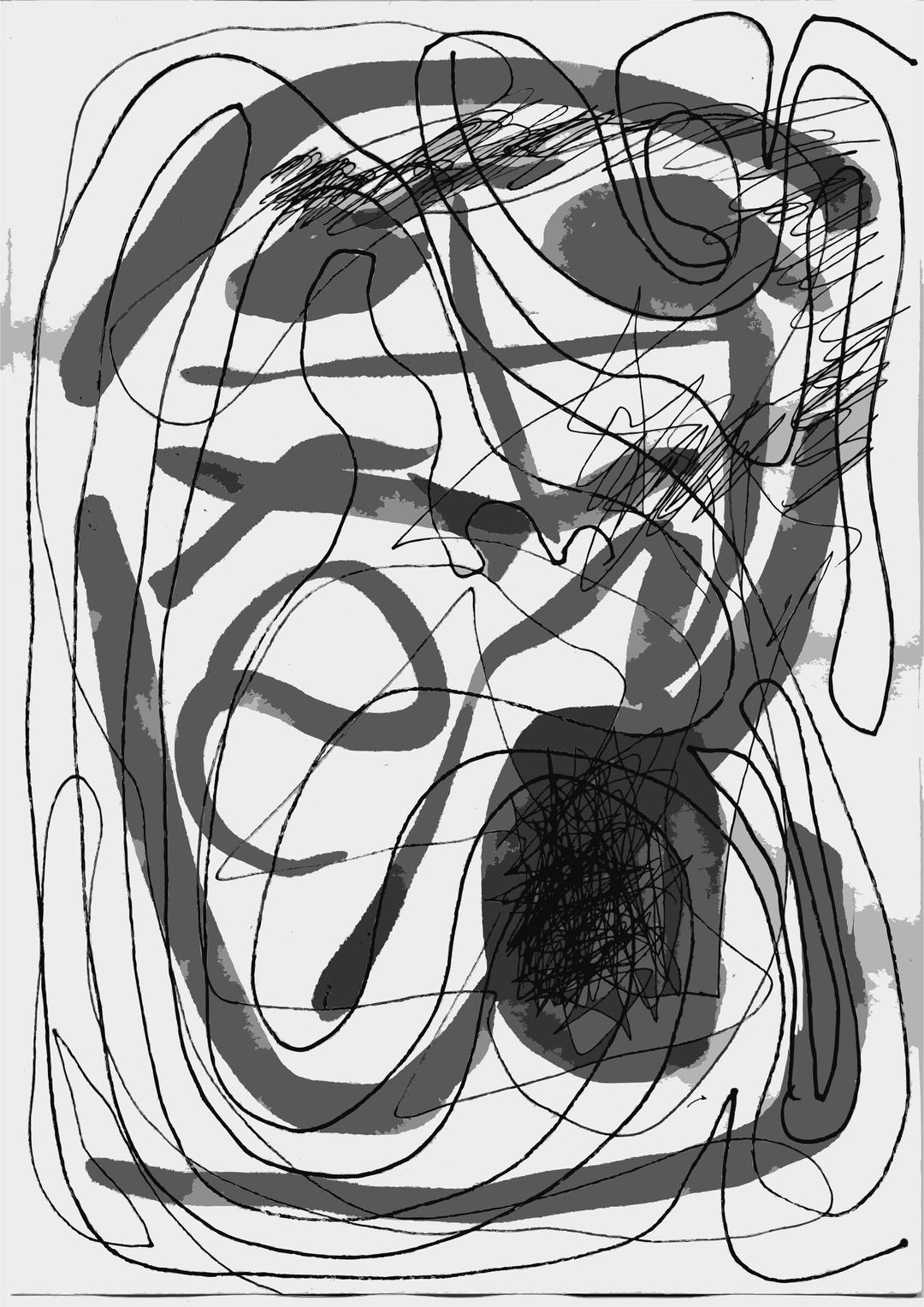 Sumi and pen abstraction png transparent