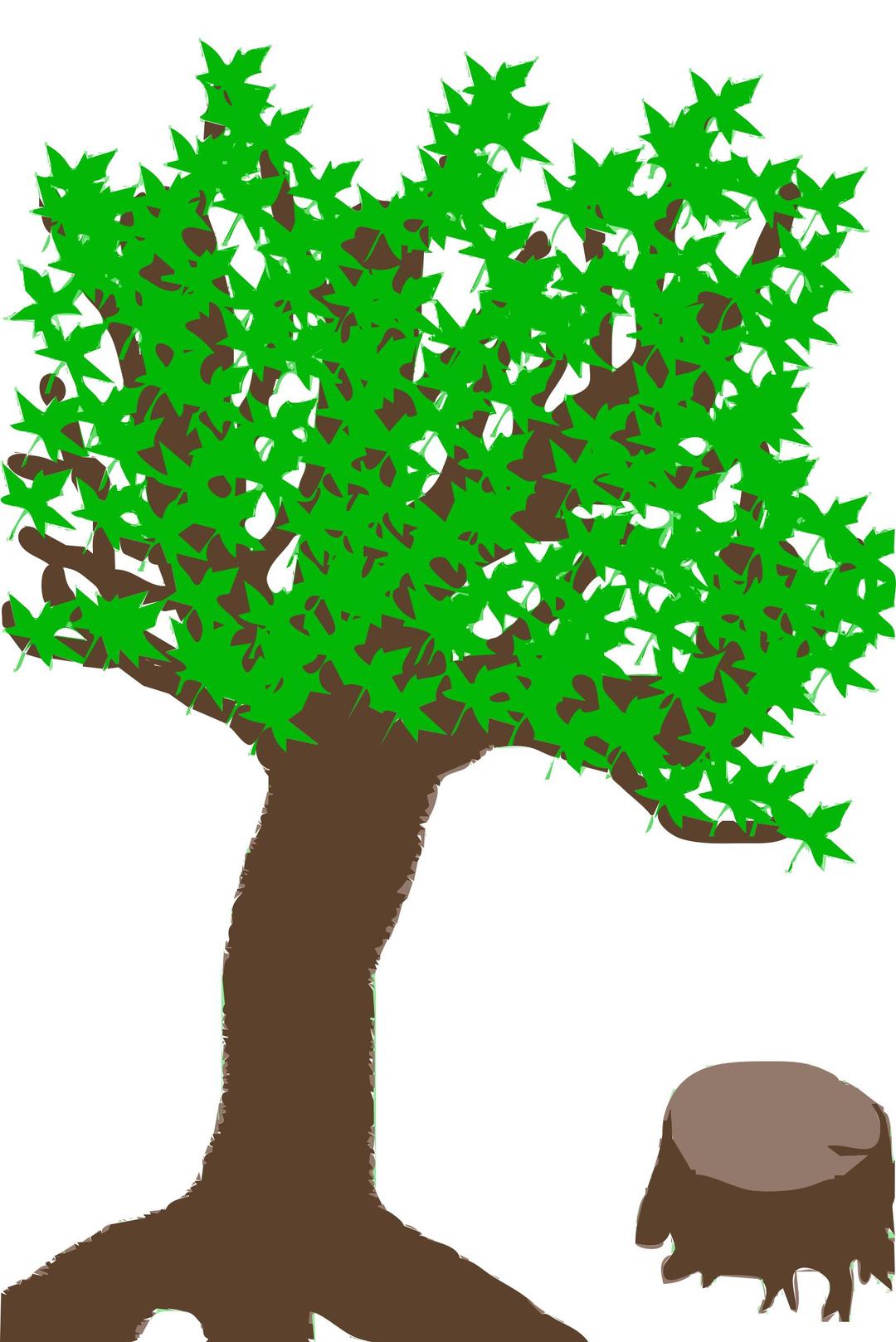 Summer Tree with a Stub png transparent
