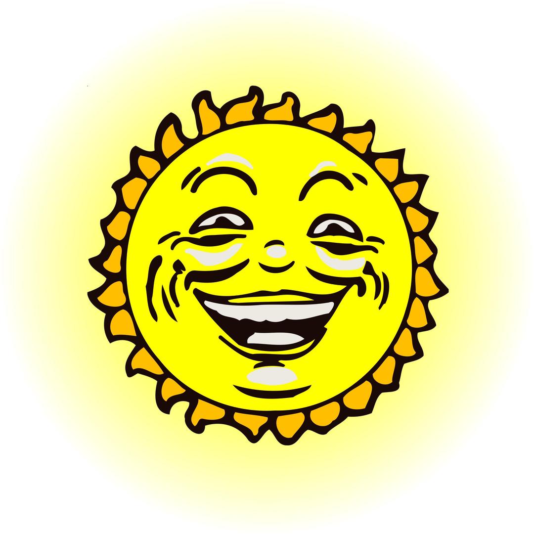 Sun face 2 (colour) png transparent