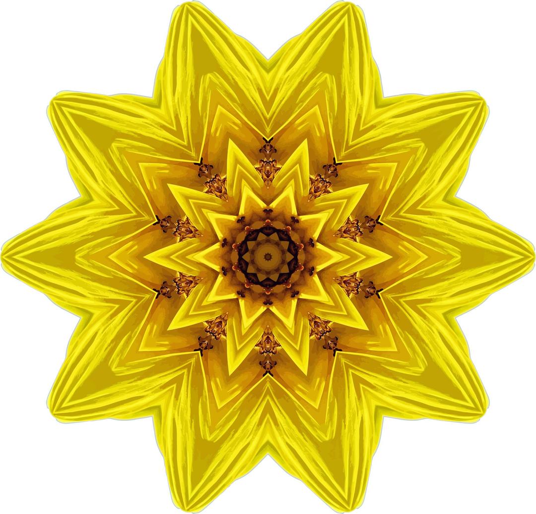 Sunflower kaleidoscope 3 png transparent