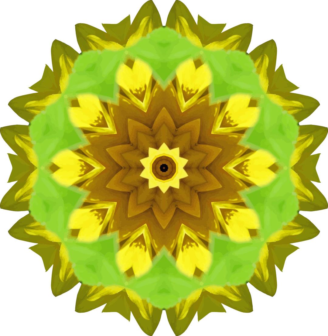 Sunflower kaleidoscope 6 png transparent