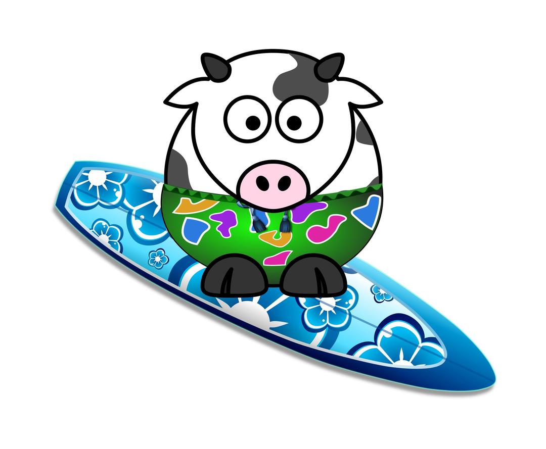 Surfer Cow png transparent