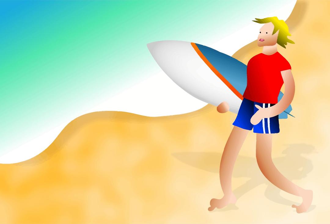 Surfer On The Beach png transparent