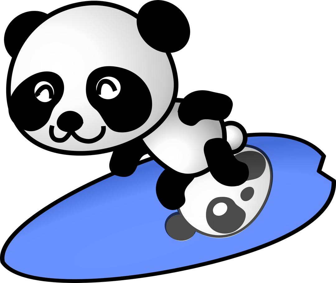 surfer panda png transparent