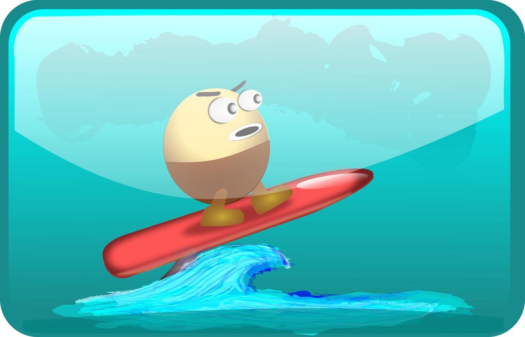 Surfing Egghead png transparent