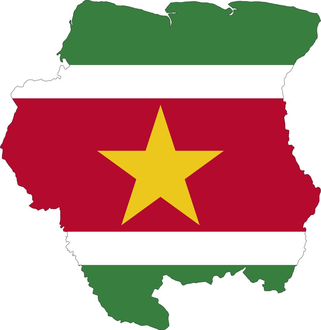 Suriname Map Flag png transparent
