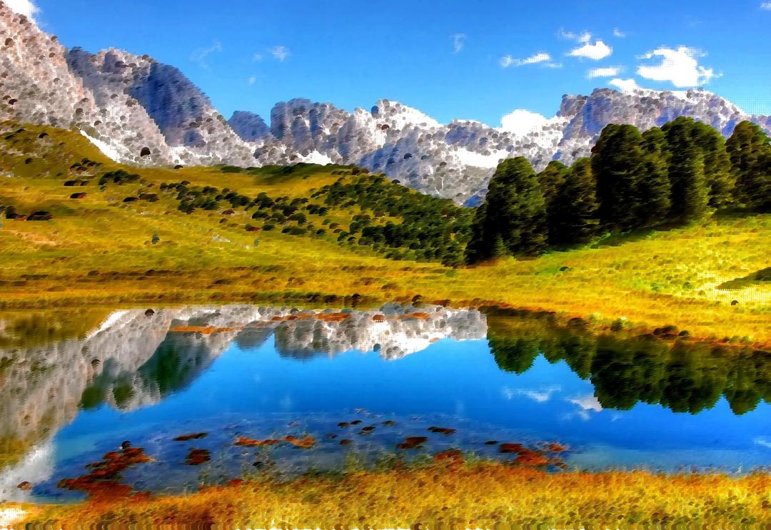 Surreal Italian Alps png transparent