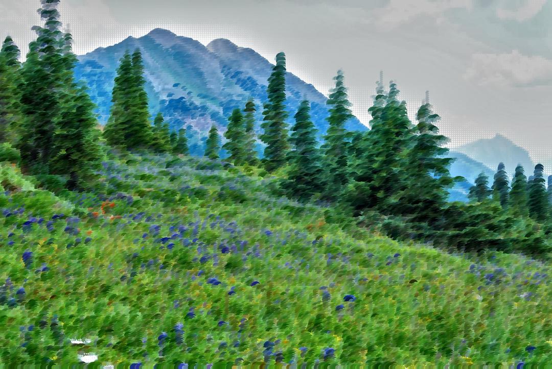 Surreal Mountain Meadow png transparent
