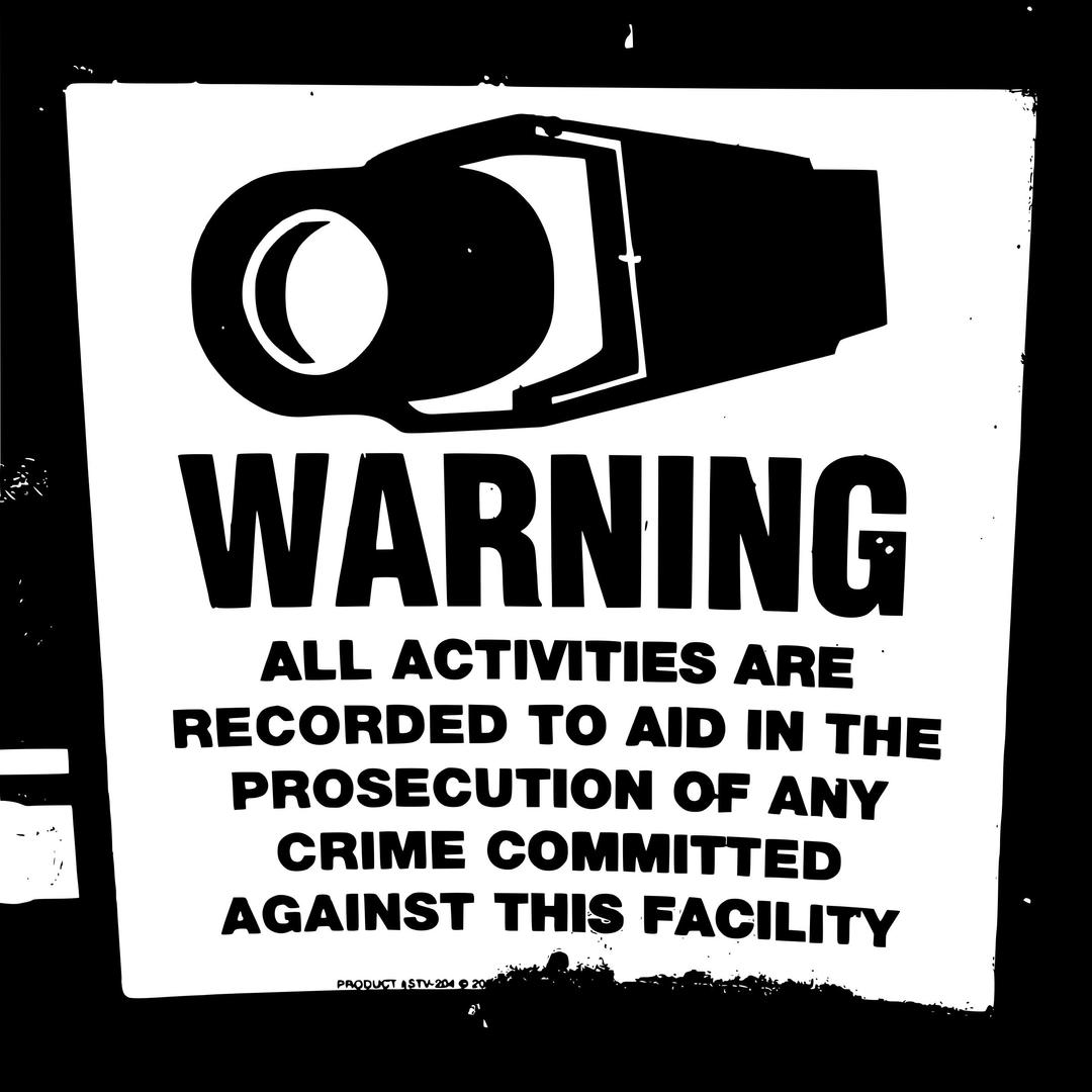 Surveillance alert sign png transparent