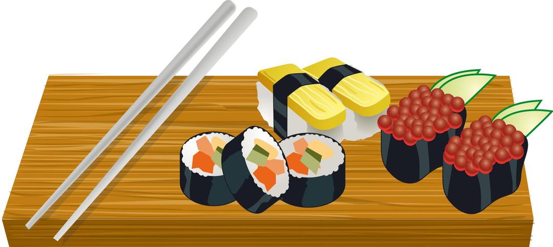 Sushi on a Board png transparent