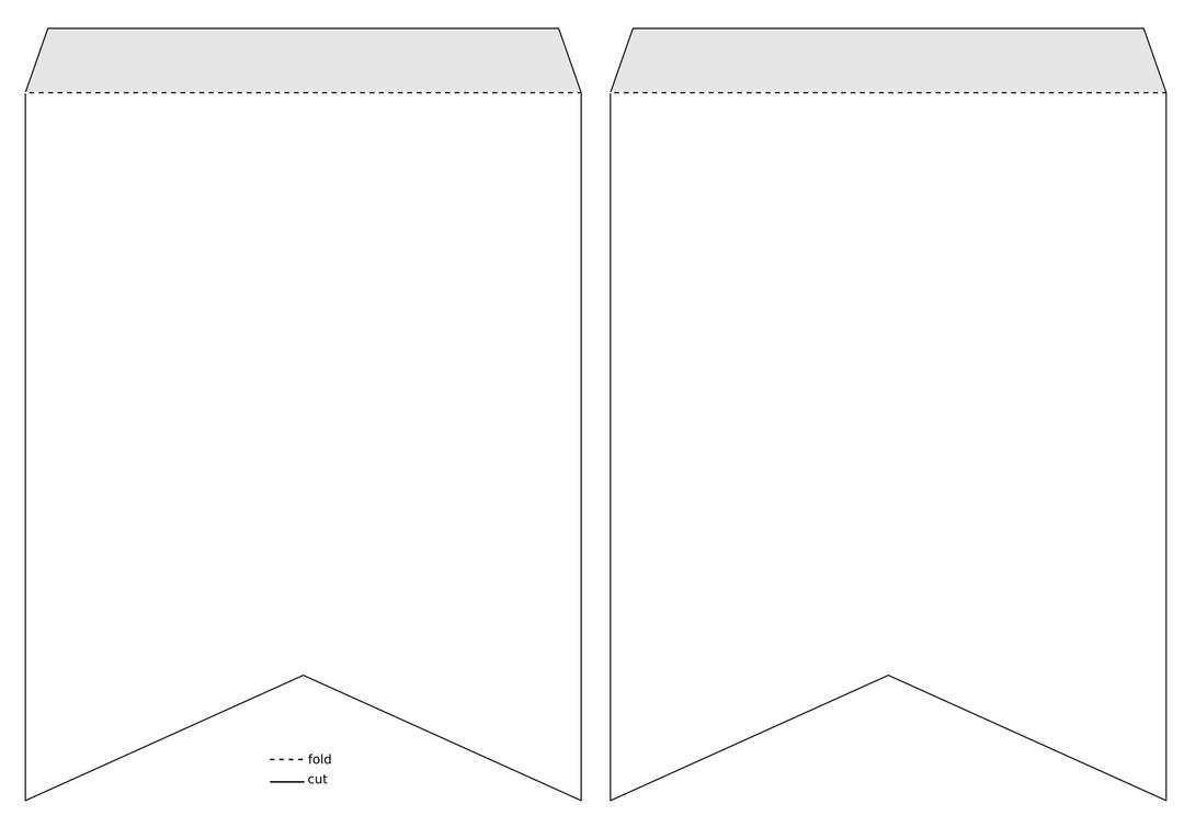 Swallow-tail pennant banner template png transparent