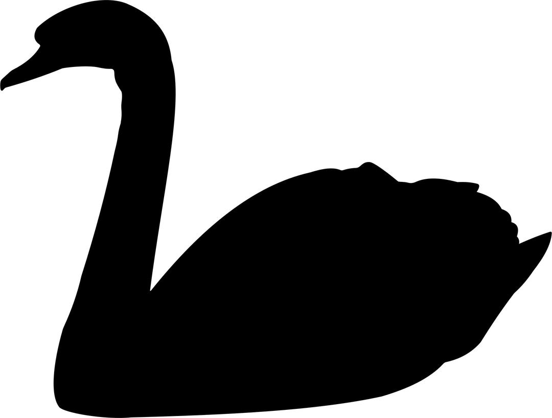 Swan Silhouette 2 png transparent