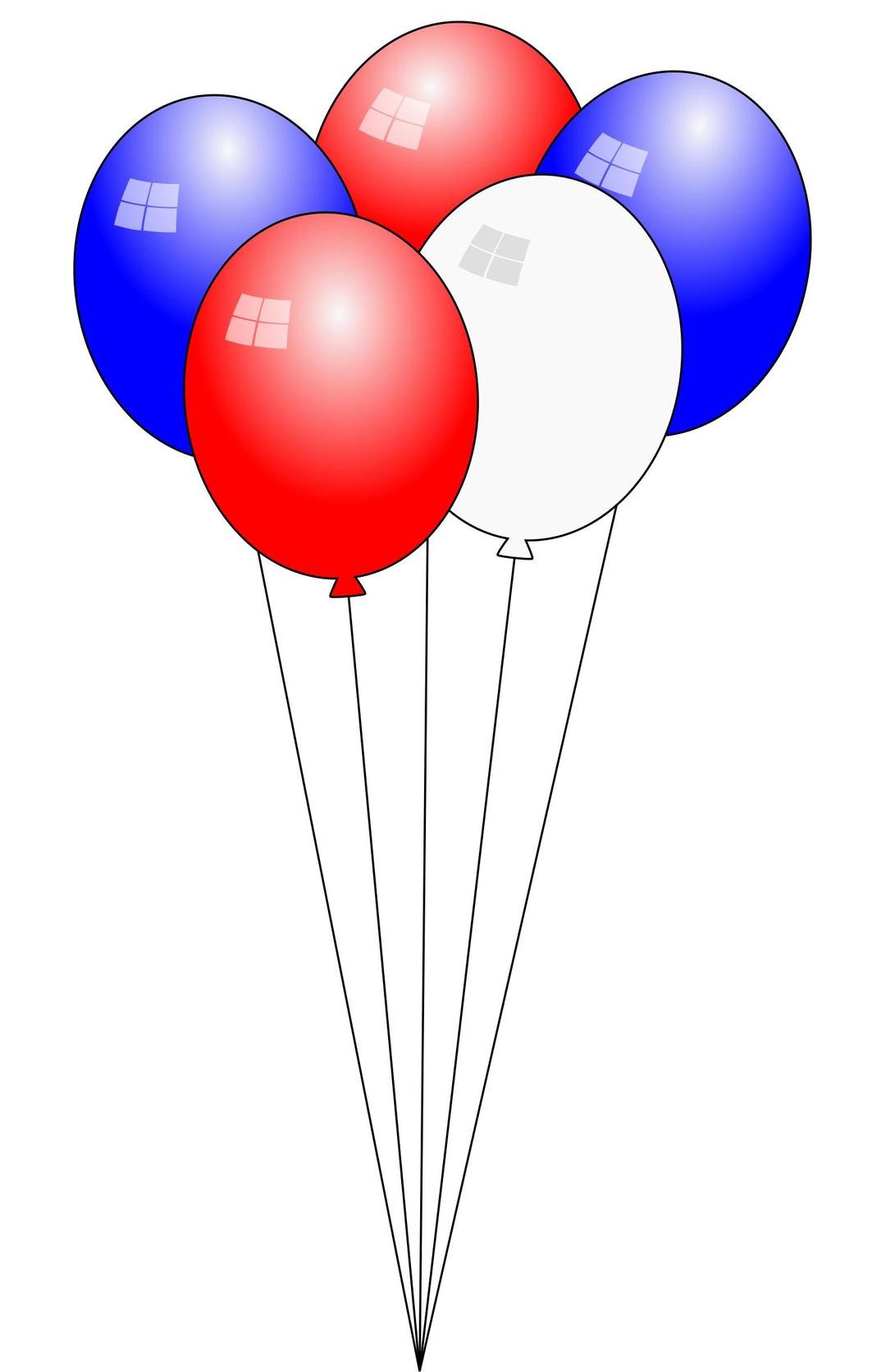 Swaying 4th of July Balloons Animation png transparent