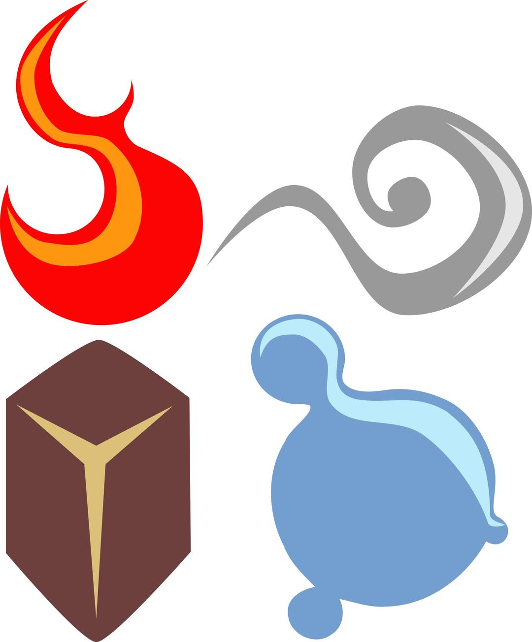 symbolic four elements png transparent