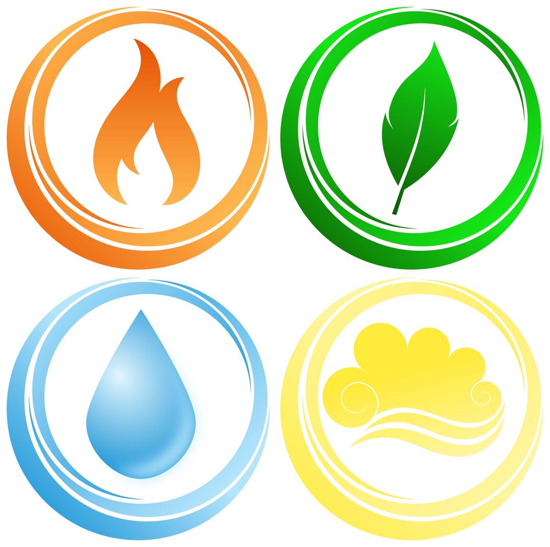Symbols of the four elements png transparent