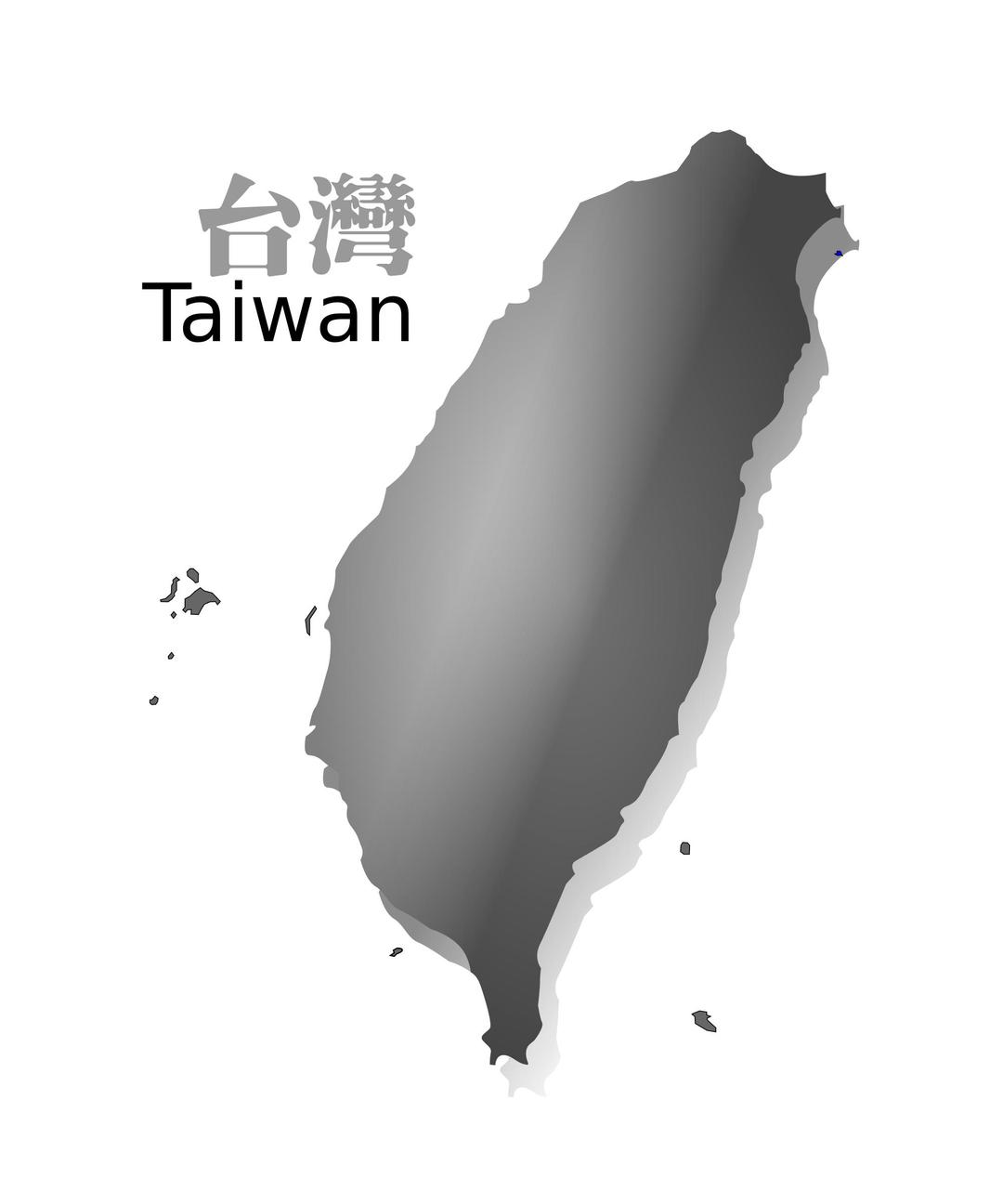 Taiwan map (R.O.C.) grey ver png transparent