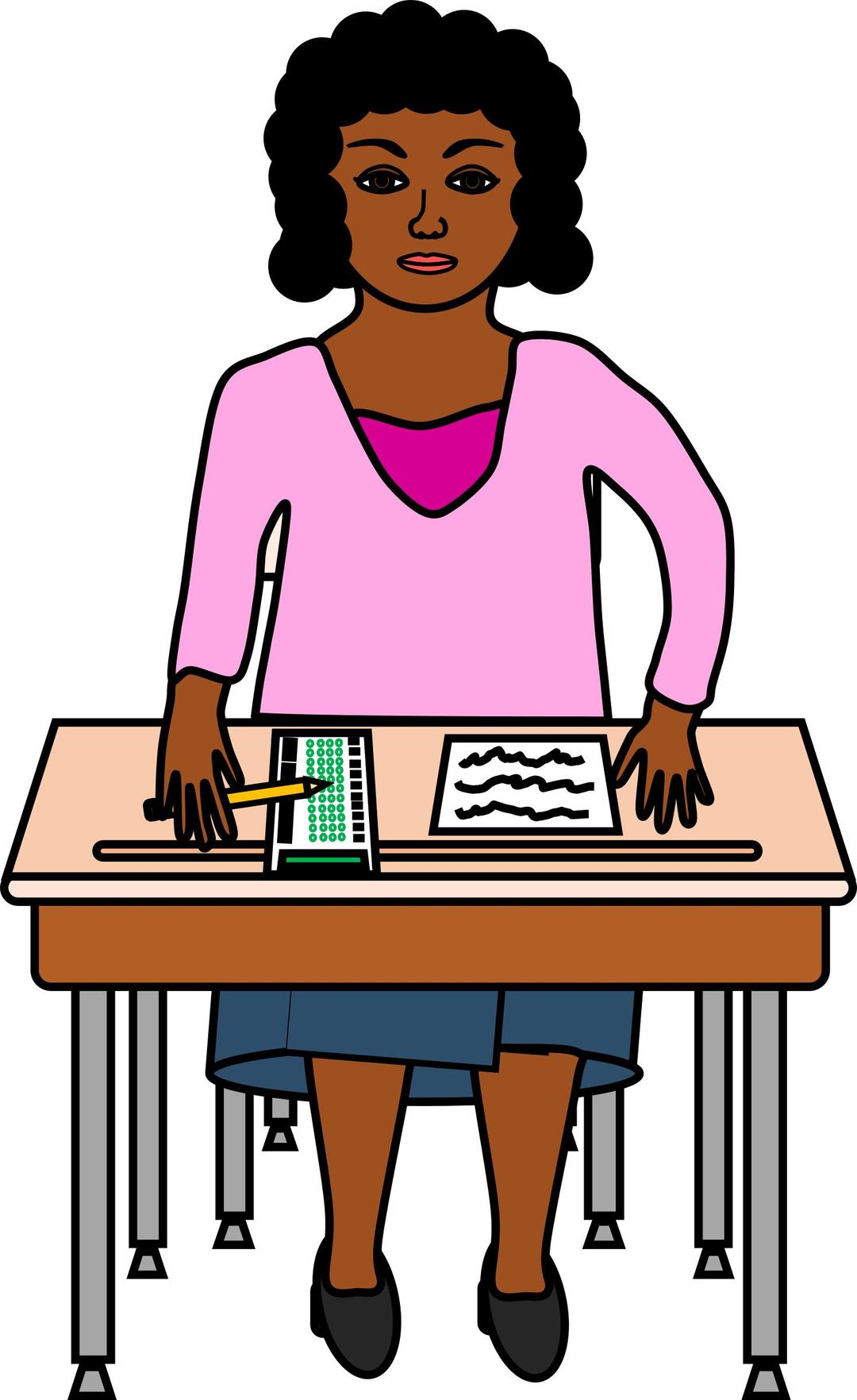 Taking a standardized test in purple png transparent