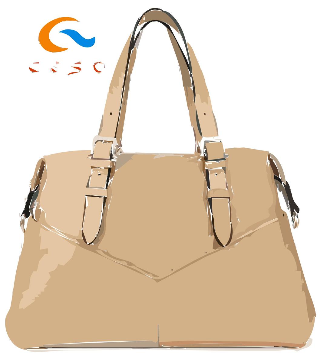 Tan Leather Triangle Purse with logo png transparent