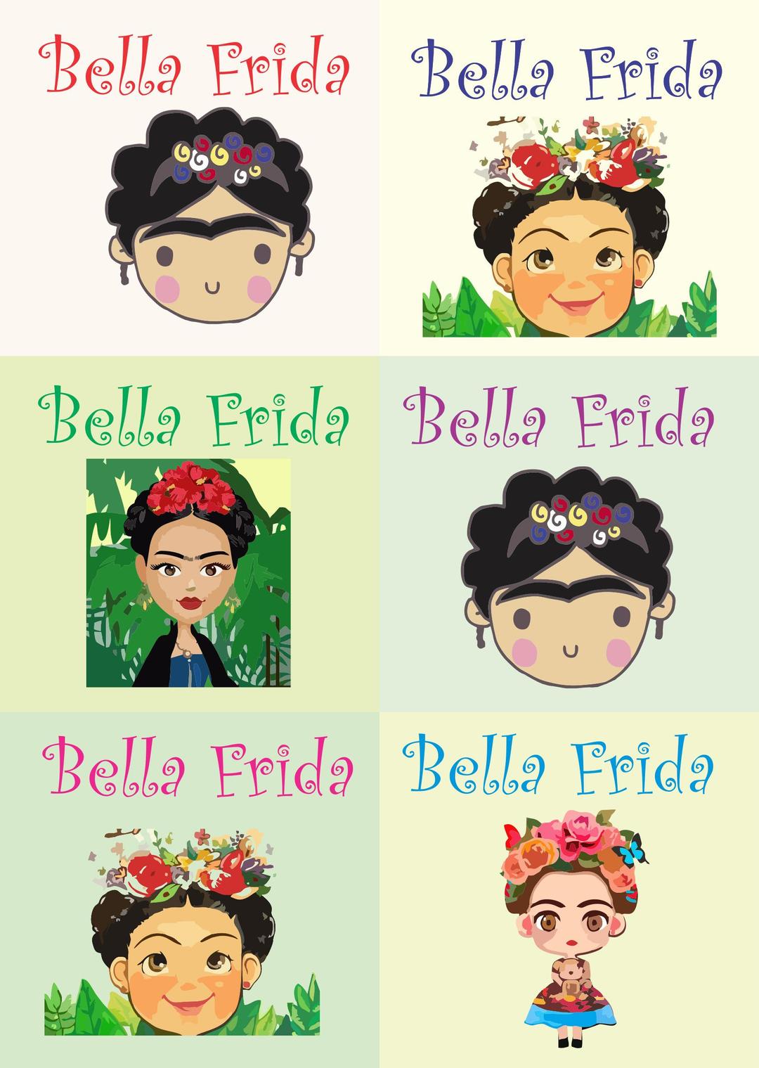 Tarjetas Frida Kahlo serie png transparent