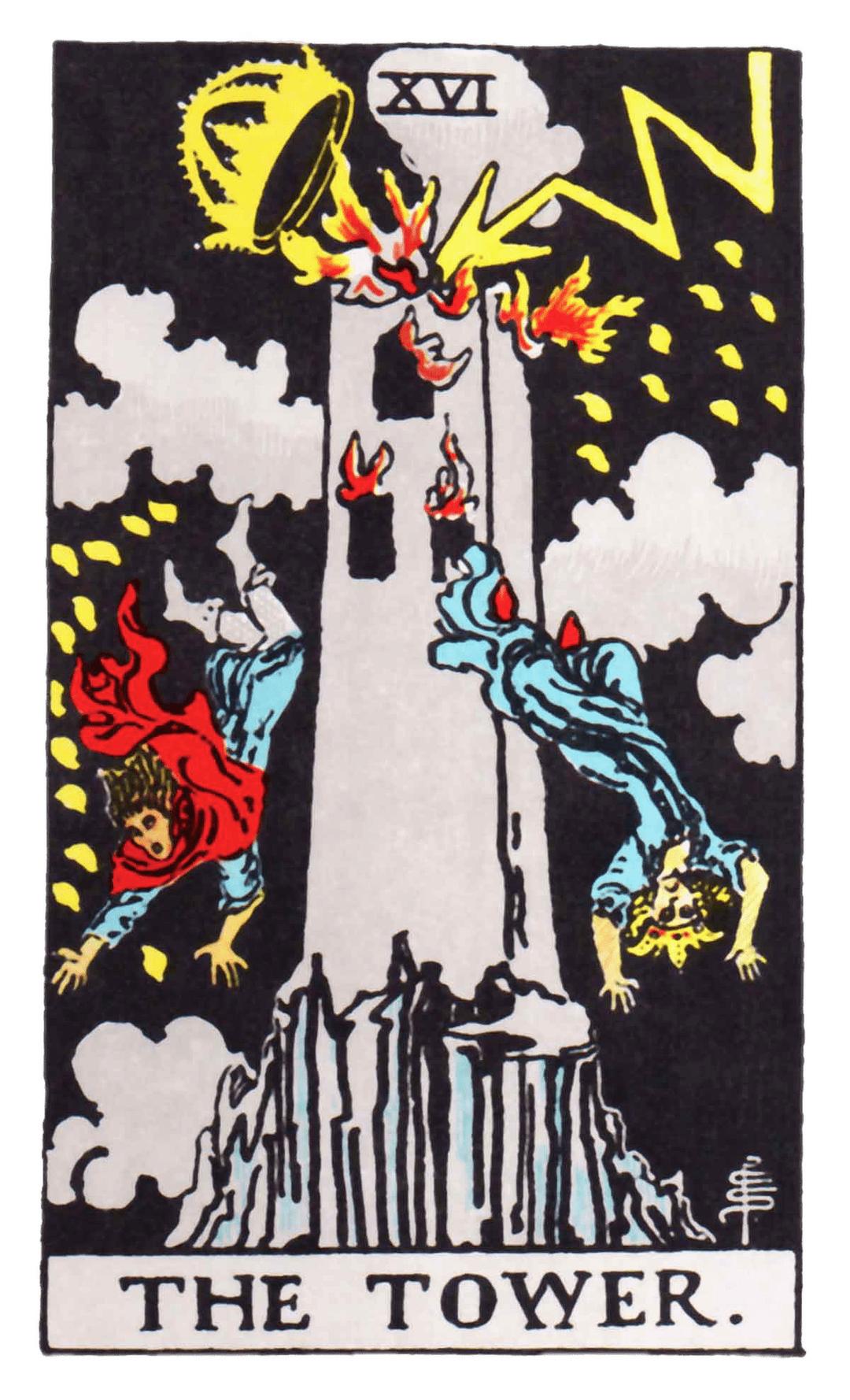Tarot Card the Tower png transparent