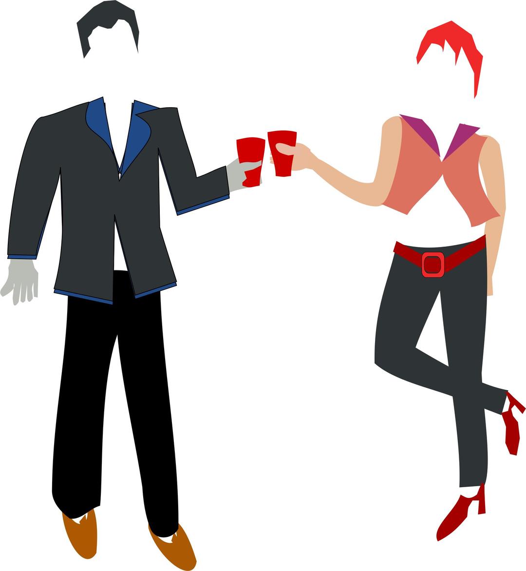 Tea for two in the street png transparent