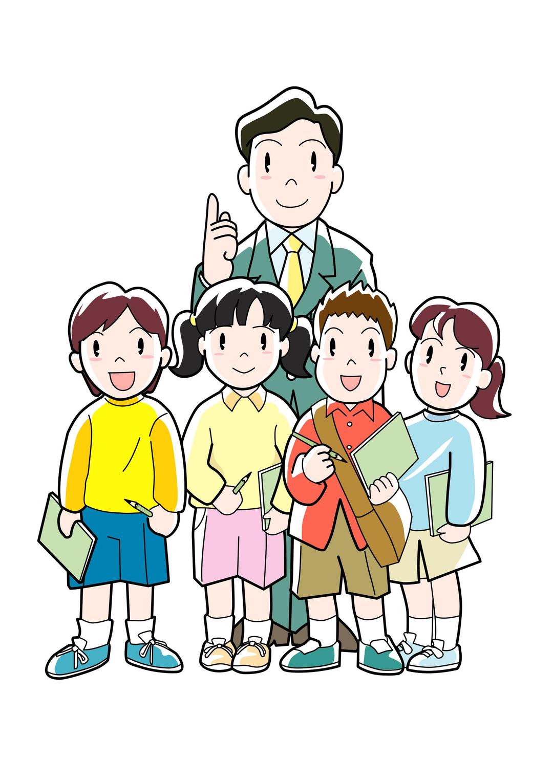 Teacher and Students png transparent