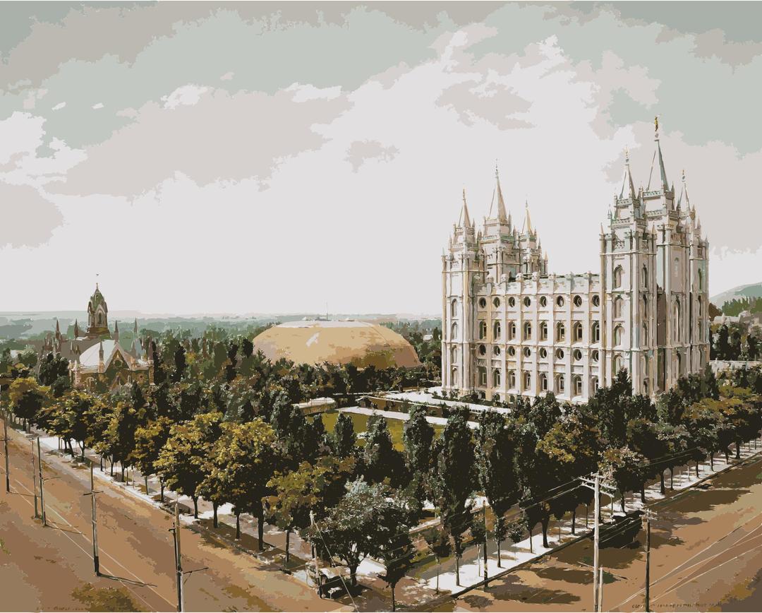 Temple Square, Salt Lake City, 1899 retouched png transparent