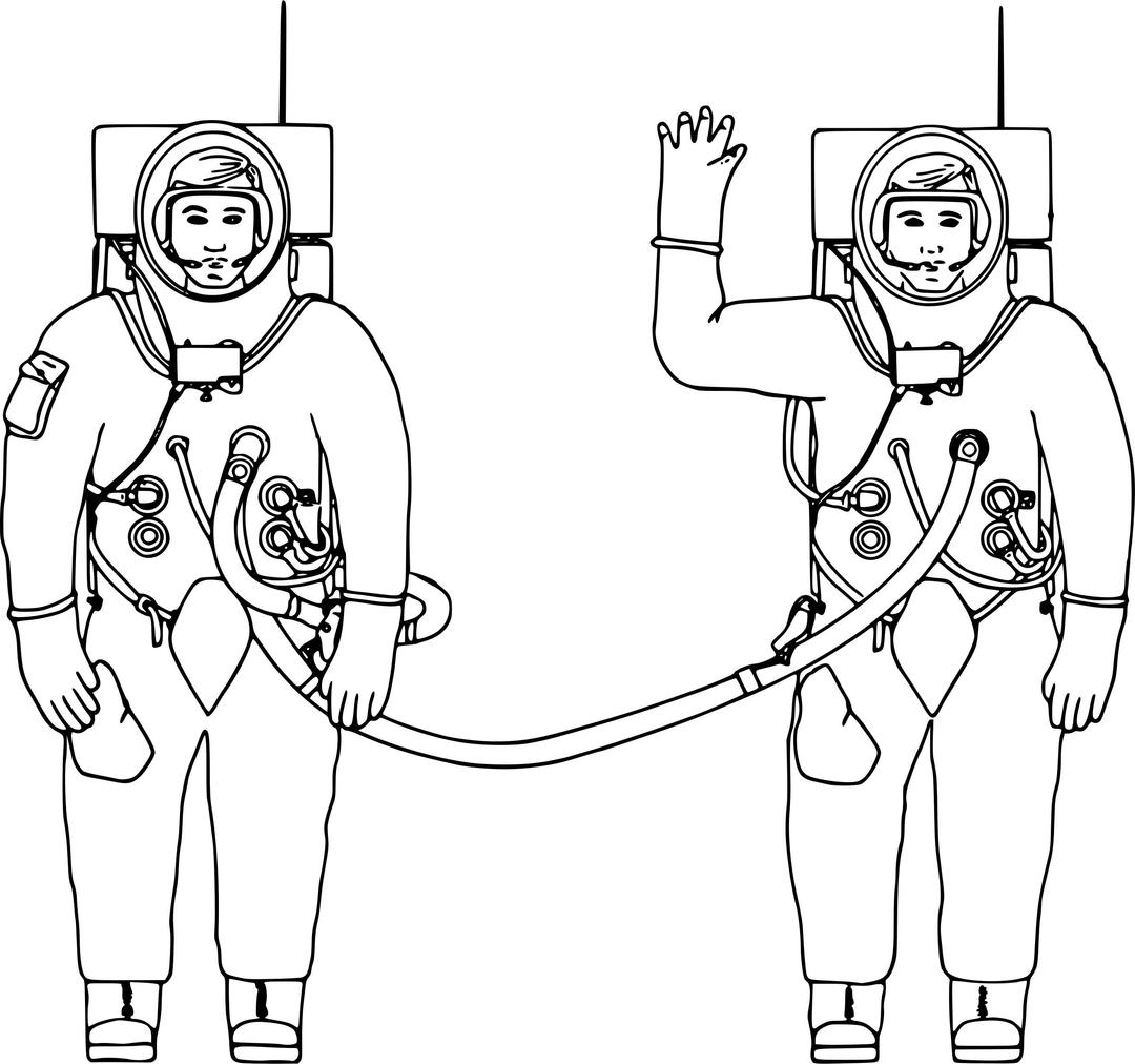 Tethered Together - astronauts png transparent