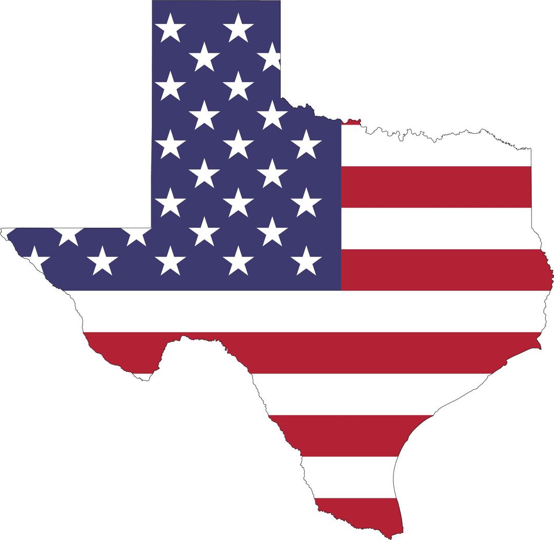 Texas American Flag Map png transparent